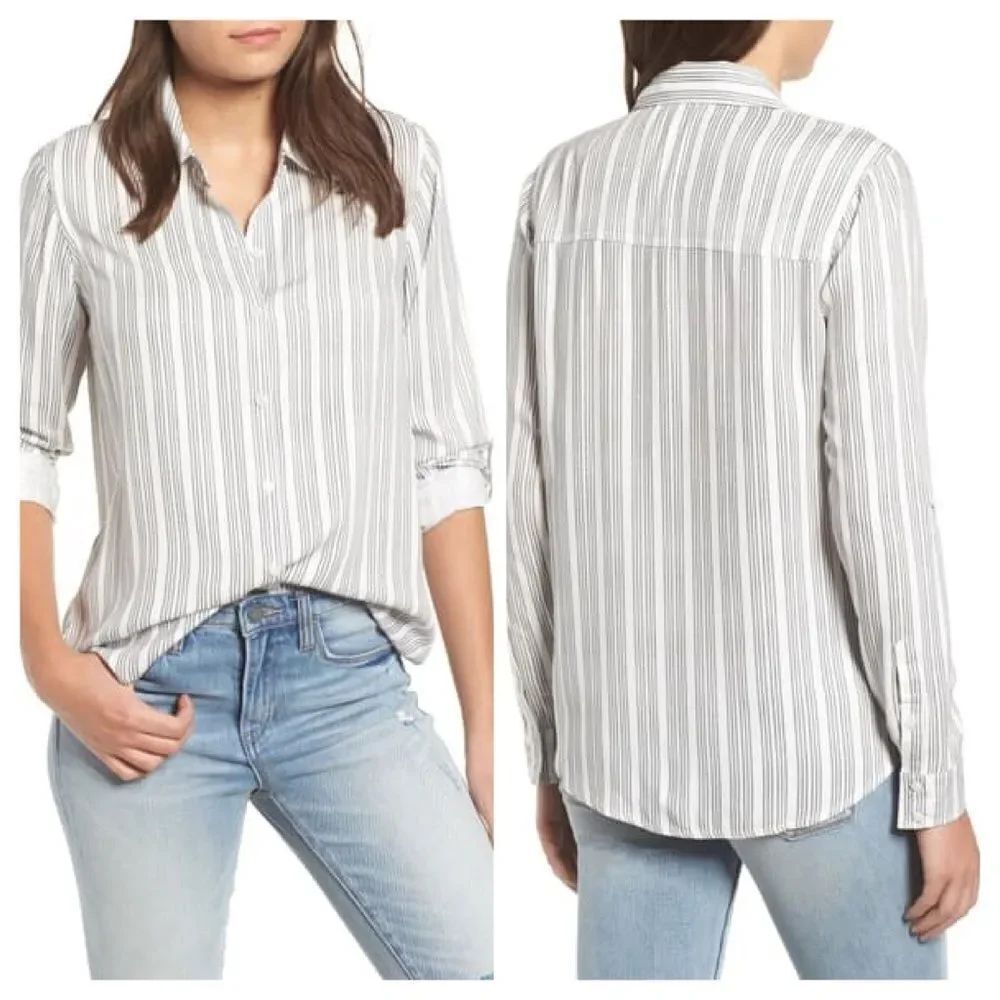 Love, Fire Button Tab Long Sleeve Shirt Sz XS